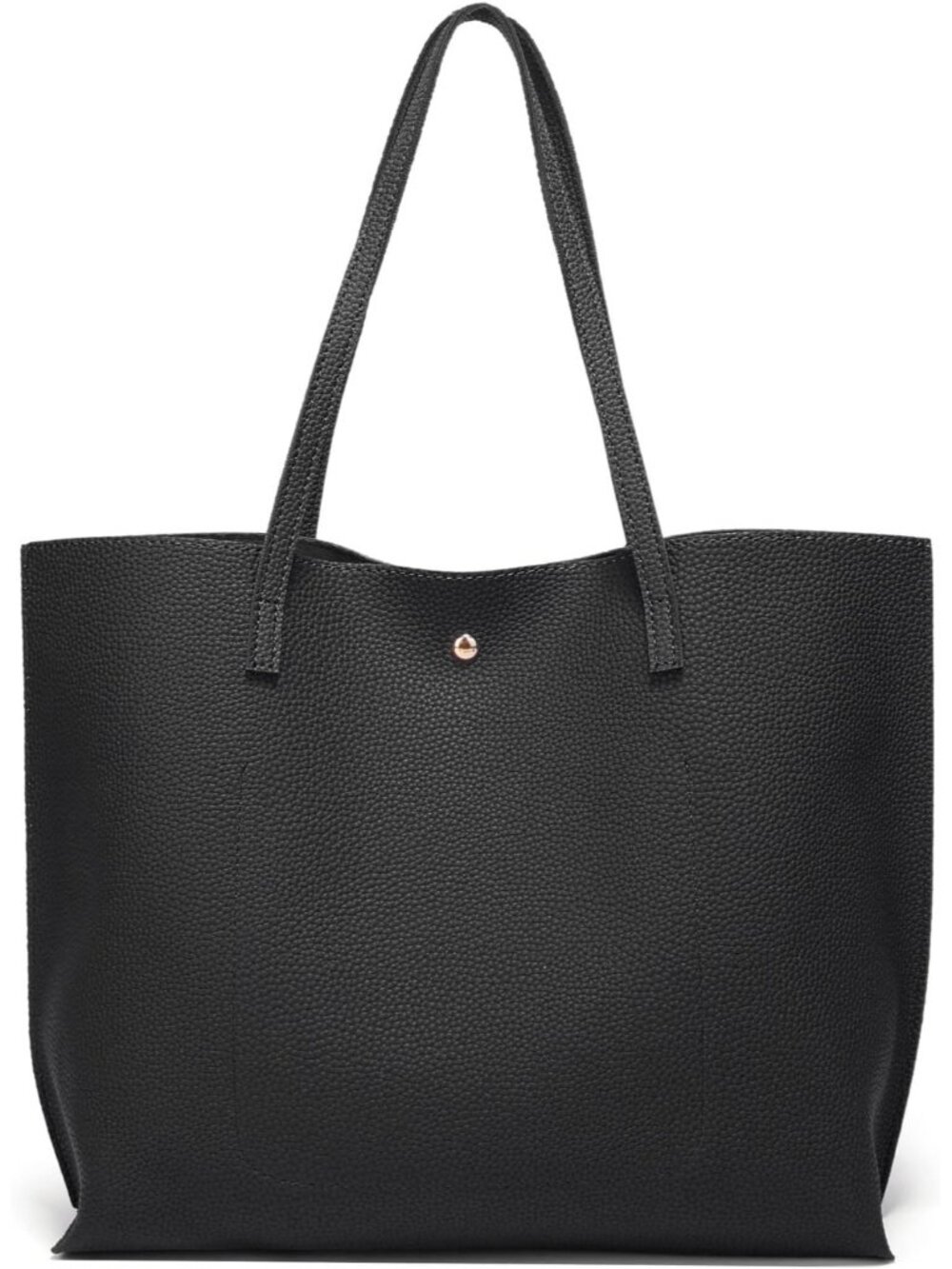 〽️Women Black Soft Faux Leather Big Capacity Tassel Casual Shoulder Tote Handbag - Picture 5 of 6
